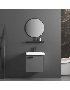 komplet badmiljø væg underskab med vask håndvask badeværelse spejl med lys led 2