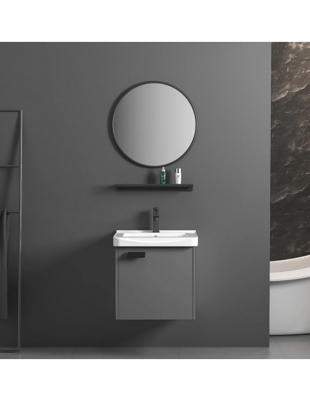 komplet badmiljø væg underskab med vask håndvask badeværelse spejl med lys led