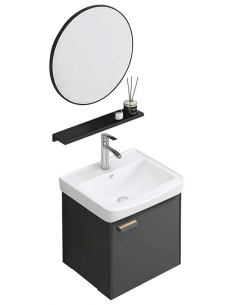 komplet badmiljø væg underskab med vask håndvask badeværelse spejl med lys led