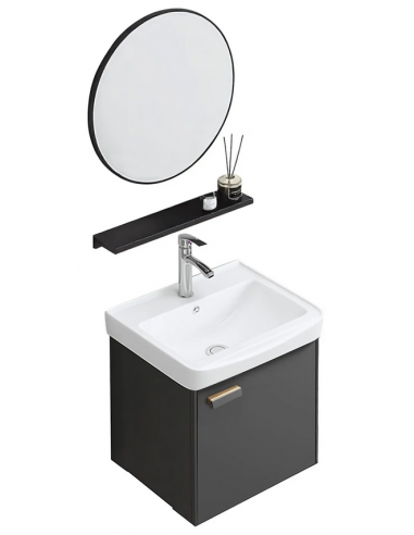 komplet badmiljø væg underskab med vask håndvask badeværelse spejl med lys led