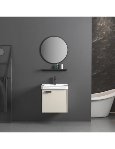 komplet badmiljø væg underskab med vask håndvask badeværelse spejl med lys led 2