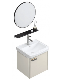 komplet badmiljø væg underskab med vask håndvask badeværelse spejl med lys led