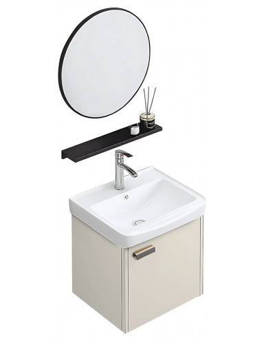 komplet badmiljø væg underskab med vask håndvask badeværelse spejl med lys led