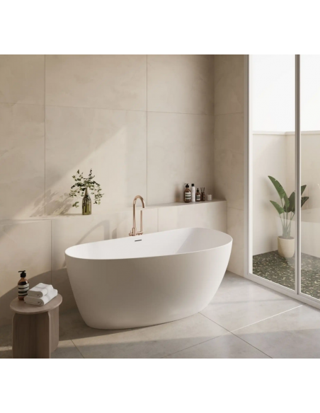 fritstående badekar 180 moderne design badeværelse indretning hvid højglans blank skinnende akryl