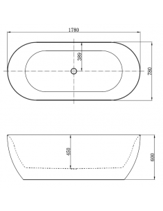 fritstående badekar 180 moderne design badeværelse indretning hvid højglans blank skinnende akryl 2
