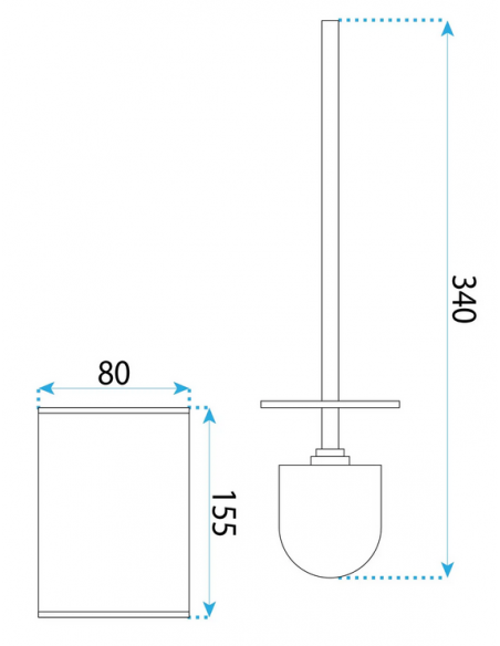 toiletbørste krom gulv badeværelse design