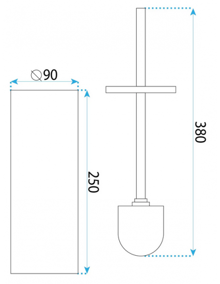 toiletbørste krom gulv badeværelse design