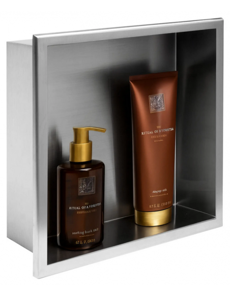 hylde indbygning indmuring væg væggen badeværelseshylde badeværelse bruseniche brusekabine bruser