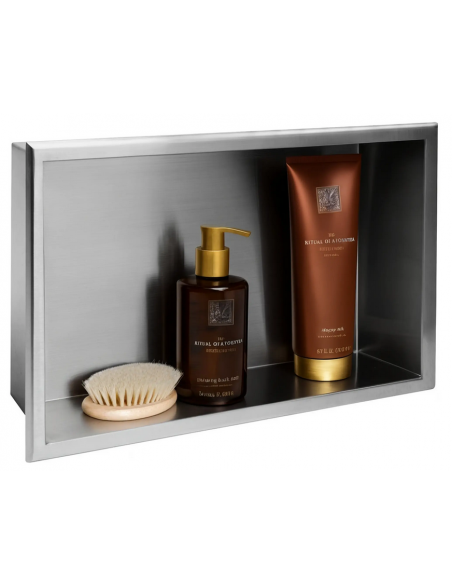 hylde indbygning indmuring væg væggen badeværelseshylde badeværelse bruseniche brusekabine bruser