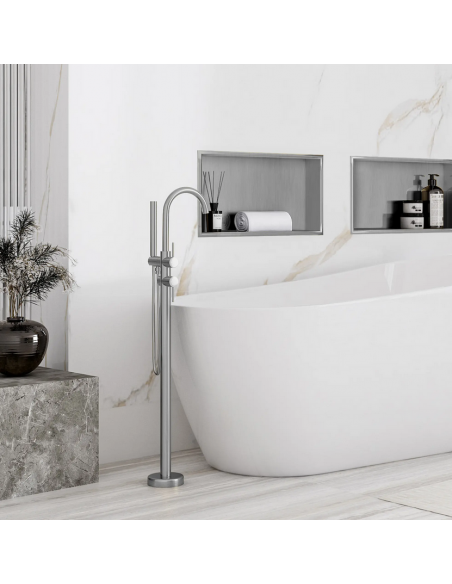 hylde indbygning indmuring væg væggen badeværelseshylde badeværelse bruseniche brusekabine bruser