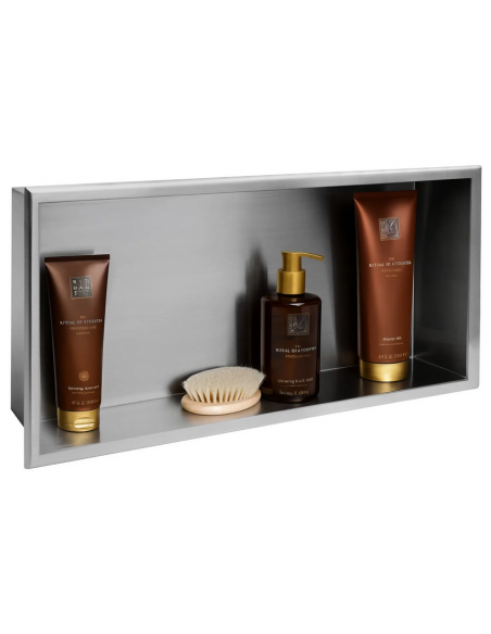 hylde indbygning indmuring væg væggen badeværelseshylde badeværelse bruseniche brusekabine bruser