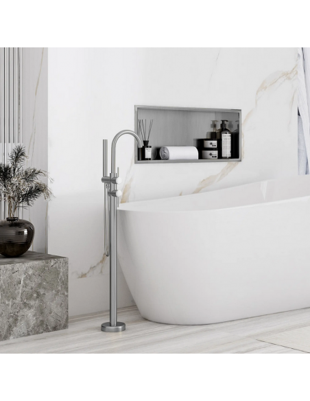 hylde indbygning indmuring væg væggen badeværelseshylde badeværelse bruseniche brusekabine bruser