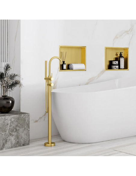 hylde indbygning indmuring væg væggen badeværelseshylde badeværelse bruseniche brusekabine bruser