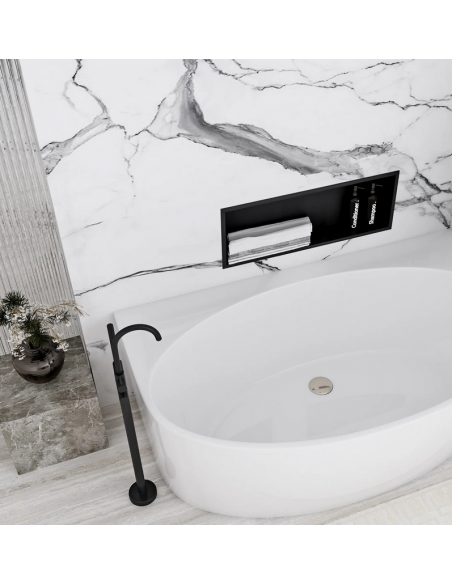 hylde indbygning indmuring væg væggen badeværelseshylde badeværelse bruseniche brusekabine bruser