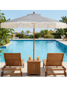 parasol strandparasol havemøbler havebord terrasse stribet 2