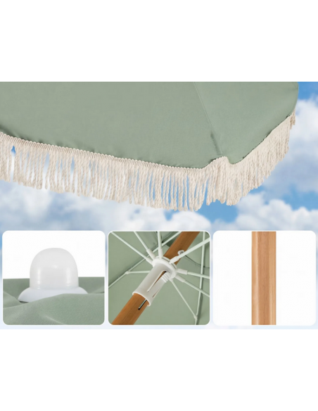 parasol strandparasol havemøbler havebord terrasse stribet haveparasol