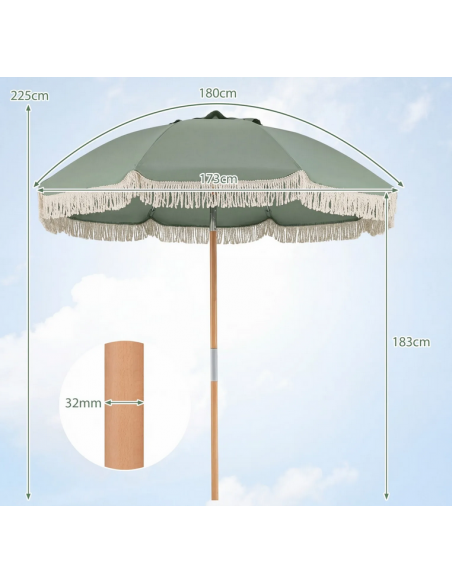parasol strandparasol havemøbler havebord terrasse stribet haveparasol