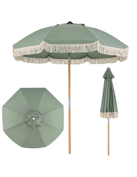 parasol strandparasol havemøbler havebord terrasse stribet haveparasol