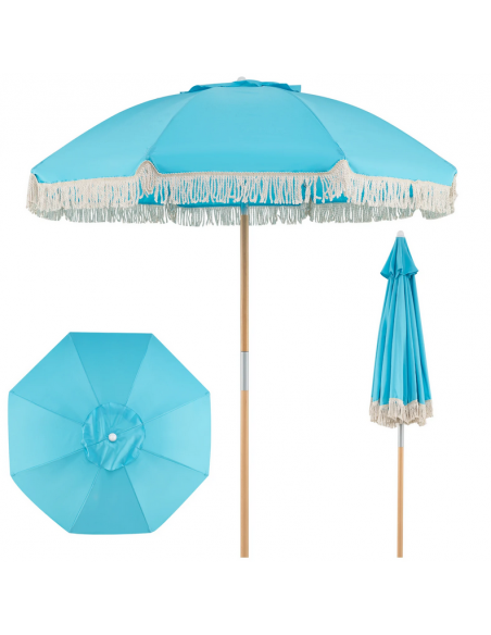 parasol strandparasol havemøbler havebord terrasse stribet haveparasol
