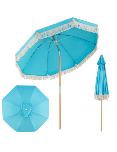 parasol strandparasol havemøbler havebord terrasse stribet haveparasol