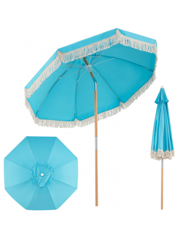parasol strandparasol havemøbler havebord terrasse stribet haveparasol