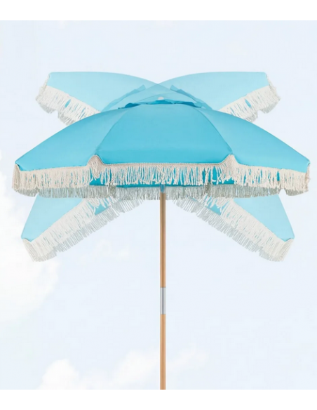 parasol strandparasol havemøbler havebord terrasse stribet haveparasol