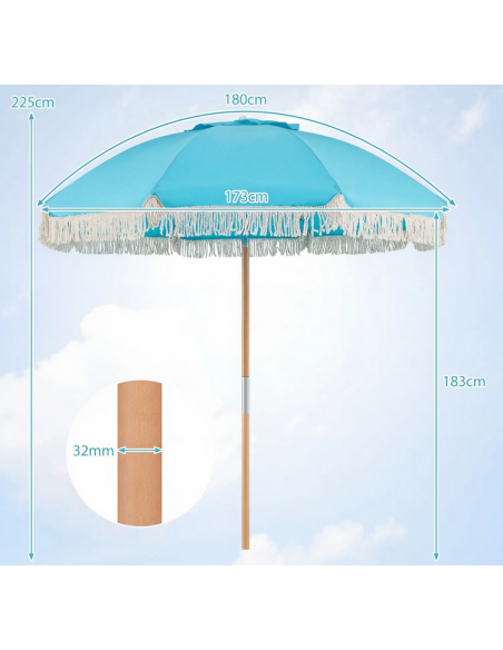 parasol strandparasol havemøbler havebord terrasse stribet haveparasol