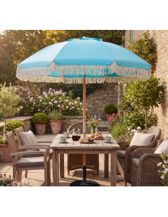 parasol strandparasol havemøbler havebord terrasse stribet haveparasol 2