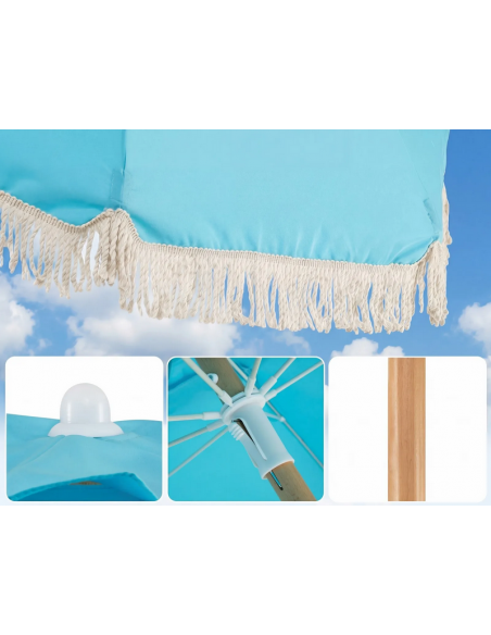 parasol strandparasol havemøbler havebord terrasse stribet haveparasol