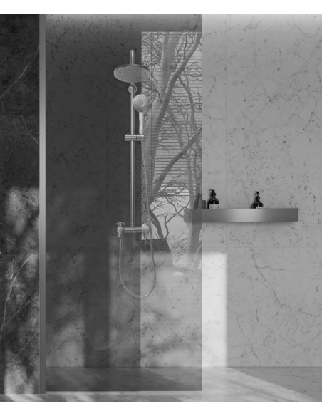 hylde væg væggen badeværelseshylde badeværelse bruseniche brusekabine bruser