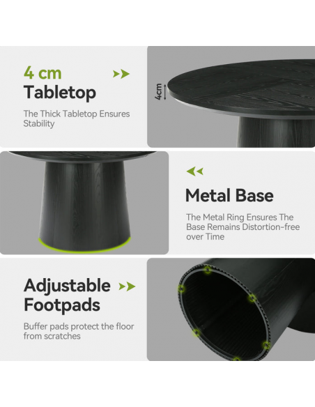 rundt sort spisebord indretning billigt træ moderne nordisk design 120