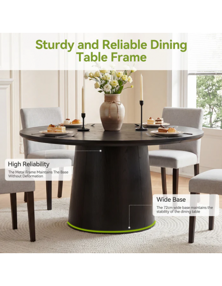 rundt sort spisebord indretning billigt træ moderne nordisk design 120