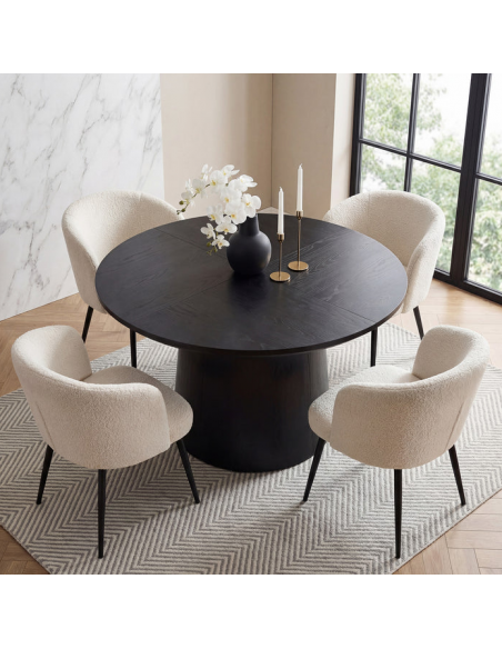 rundt sort spisebord indretning billigt træ moderne nordisk design 120