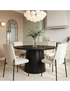 rundt sort spisebord indretning billigt træ moderne nordisk design 120 2