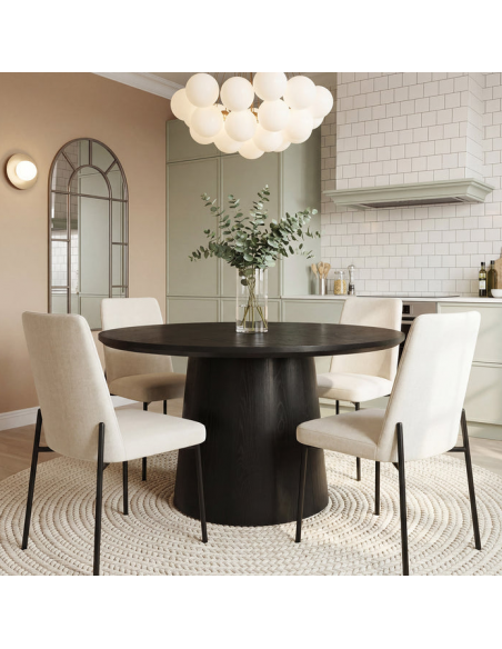 rundt sort spisebord indretning billigt træ moderne nordisk design 120