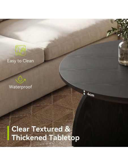 rundt sofabord træ moderne design indretning sort