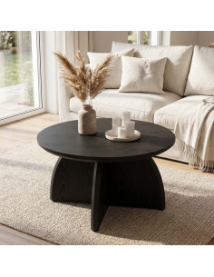 rundt sofabord træ moderne design indretning sort 2