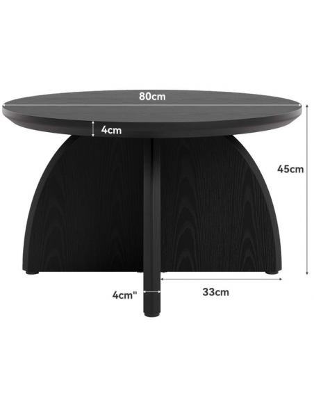 rundt sofabord træ moderne design indretning sort