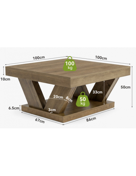 sofabord træ moderne design indretning opbevaring hylde
