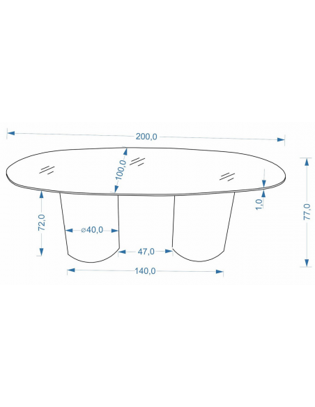 ovalt spisebord marmor travertin sten moderne design sort