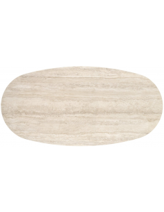 ovalt spisebord marmor travertin sten moderne design sort 2