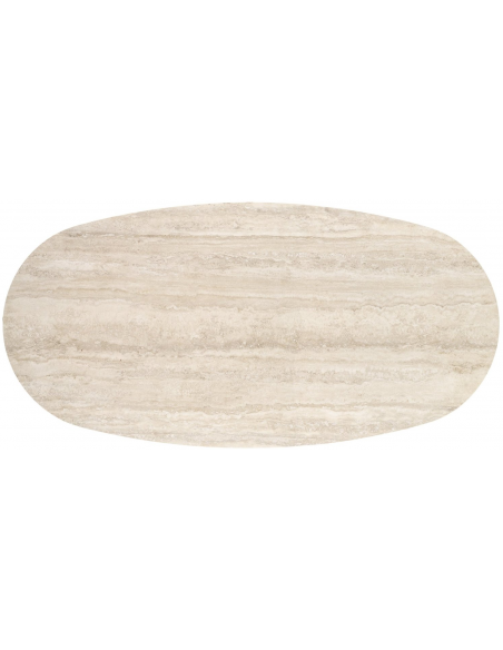 ovalt spisebord marmor travertin sten moderne design sort