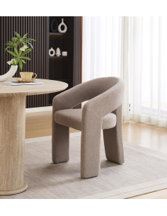 spisebordsstol armlæn stof moderne gråbeige beige grå design 2