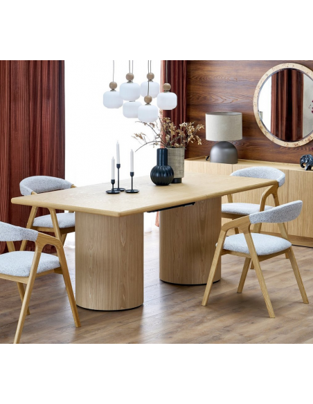 spisebord udtræk tillægsplader egetræ eg træ moderne design