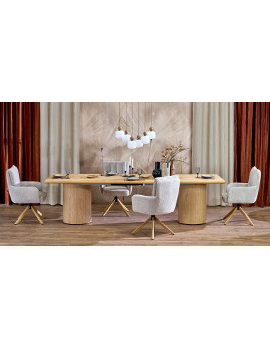 spisebord udtræk tillægsplader egetræ eg træ moderne design