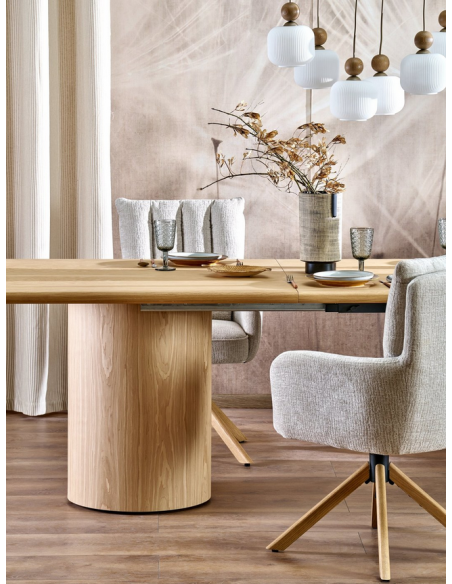 spisebord udtræk tillægsplader egetræ eg træ moderne design