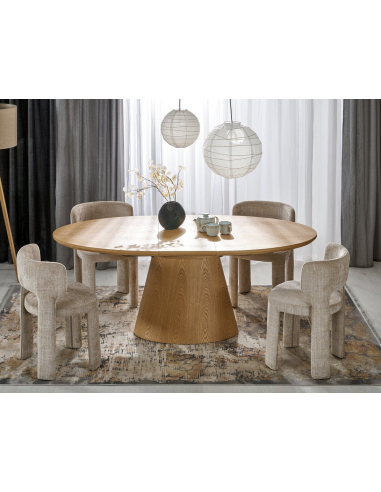 ovalt spisebord udtræk tillægsplader egetræ eg træ moderne design