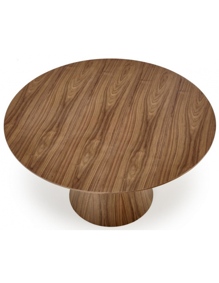 rundt spisebord valnød træ moderne design