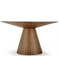 rundt spisebord valnød træ moderne design 2