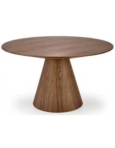 rundt spisebord valnød træ moderne design